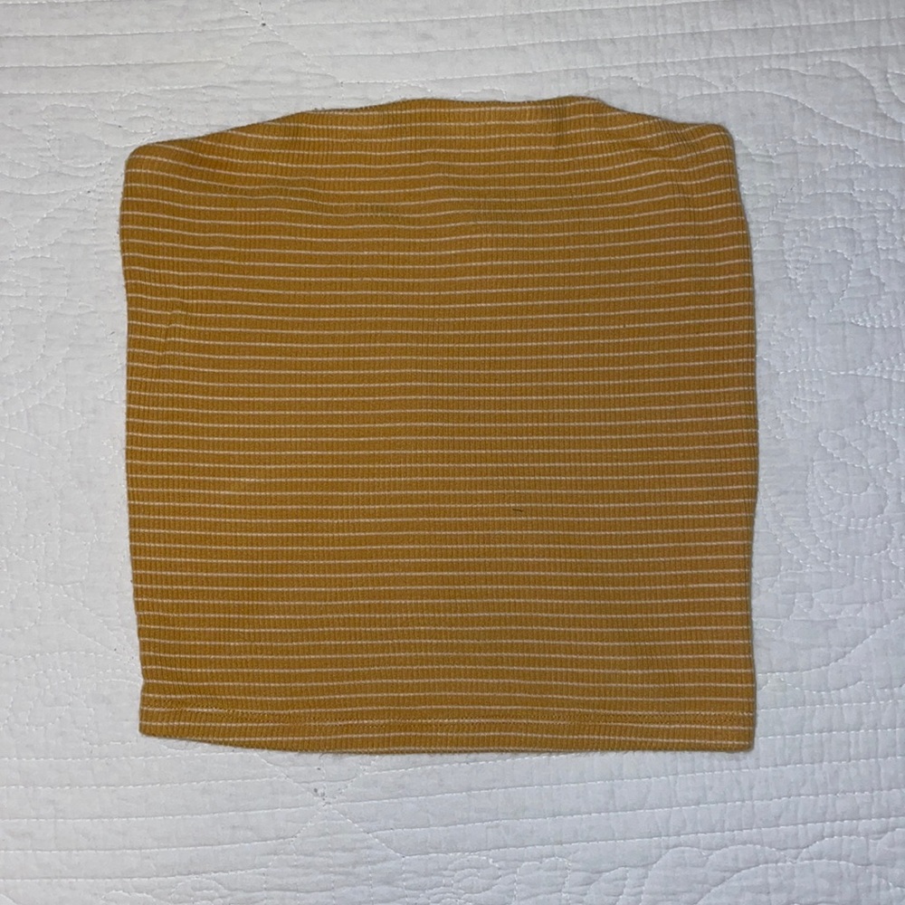 American Eagle yellow striped tube top